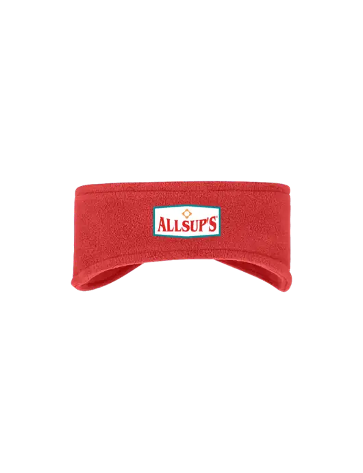 Red Stretch Fleece Headband w/ALLSUP'S Logo
