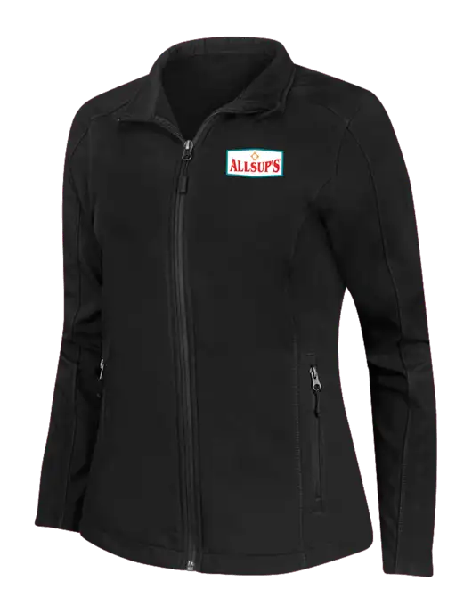 Black Womens Core Soft Shell Jacket w/ALLSUP'S Logo
