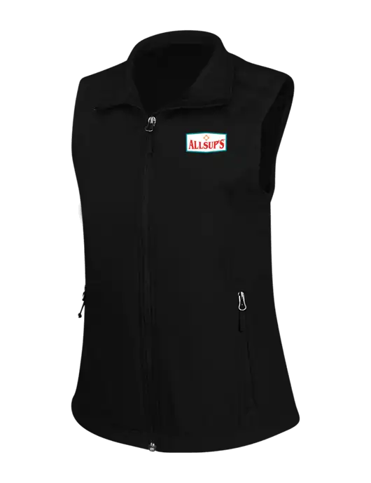 Black Womens Core Soft Shell Vest w/ALLSUP'S Logo
