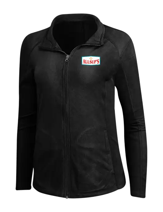 Black Womens Microfleece Jacket w/ALLSUP'S Logo