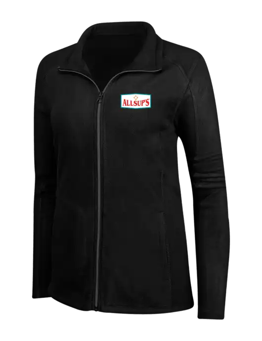 Black Womens Microfleece Jacket w/ALLSUP'S Logo