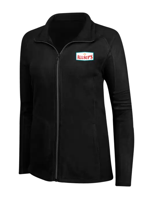Black Womens Microfleece Jacket w/ALLSUP'S Logo