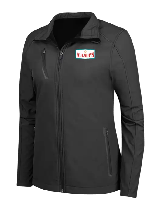 Black Womens Welded Softshell Jacket w/ALLSUP'S Logo