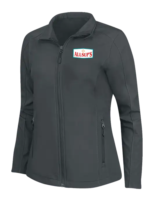 Charcoal Grey Womens Core Soft Shell Jacket w/ALLSUP'S Logo