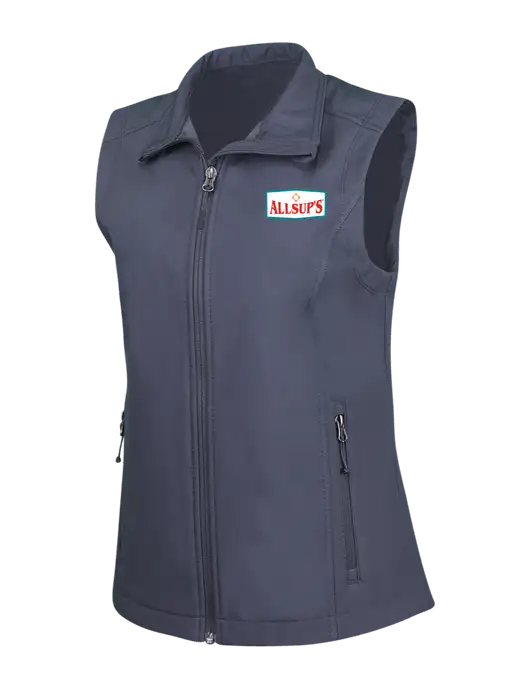 Charcoal Grey Womens Core Soft Shell Vest w/ALLSUP'S Logo