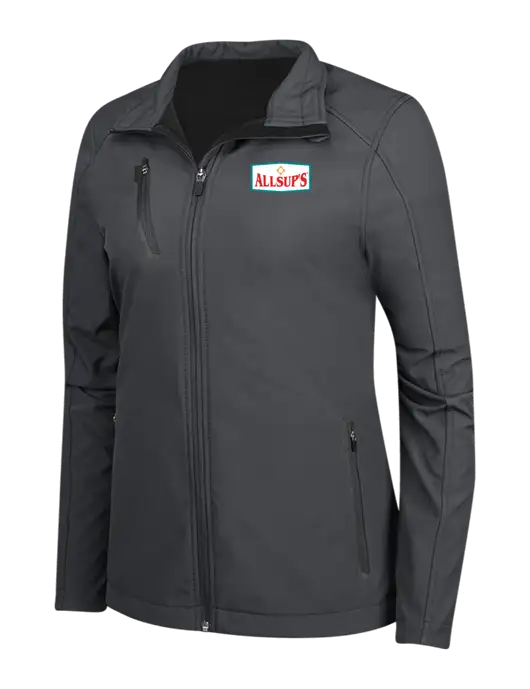 Dark Grey Womens Welded Softshell Jacket w/ALLSUP'S Logo