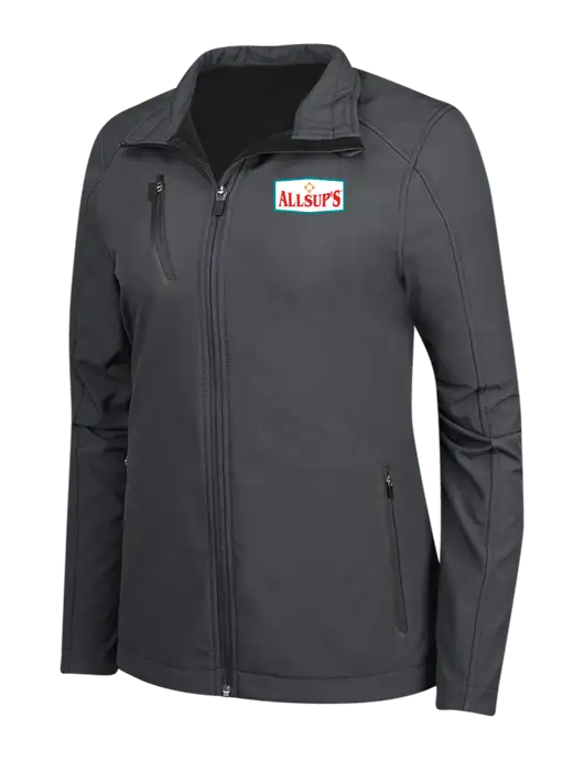 Dark Grey Womens Welded Softshell Jacket w/ALLSUP'S Logo