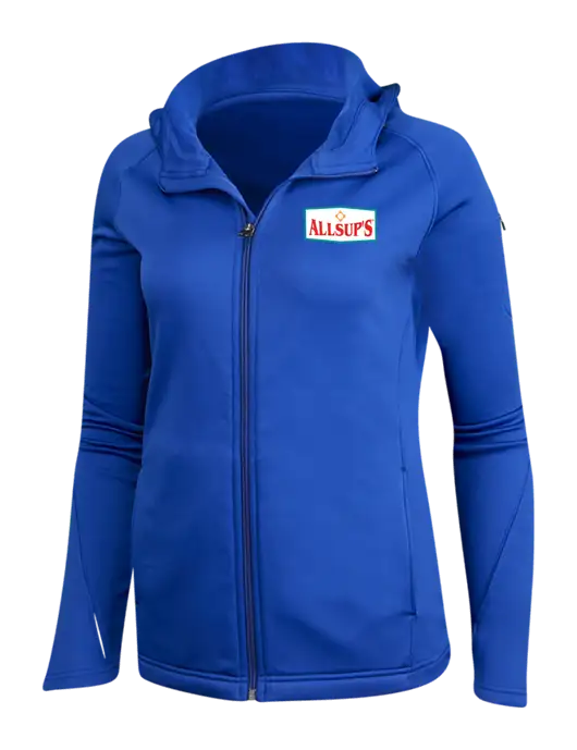 Dark Royal Womens Tech Fleece Full-Zip Hooded Jacket w/ALLSUP'S Logo