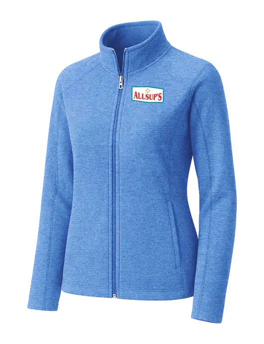 Light Royal Heather Womens Microfleece Full-Zip Jacket w/ALLSUP'S Logo