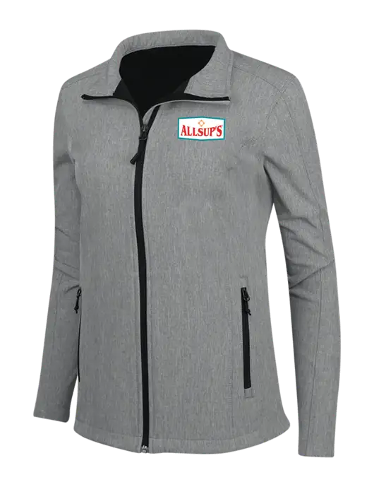 Medium Grey Heather Womens Core Soft Shell Jacket w/ALLSUP'S Logo