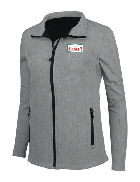 Medium Grey Heather Womens Core Soft Shell Jacket w/ALLSUP'S Logo