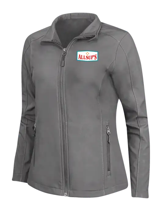 Medium Grey Womens Core Soft Shell Jacket w/ALLSUP'S Logo