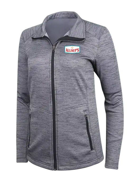 Medium Grey Womens Digi Stripe Fleece Jacket w/ALLSUP'S Logo