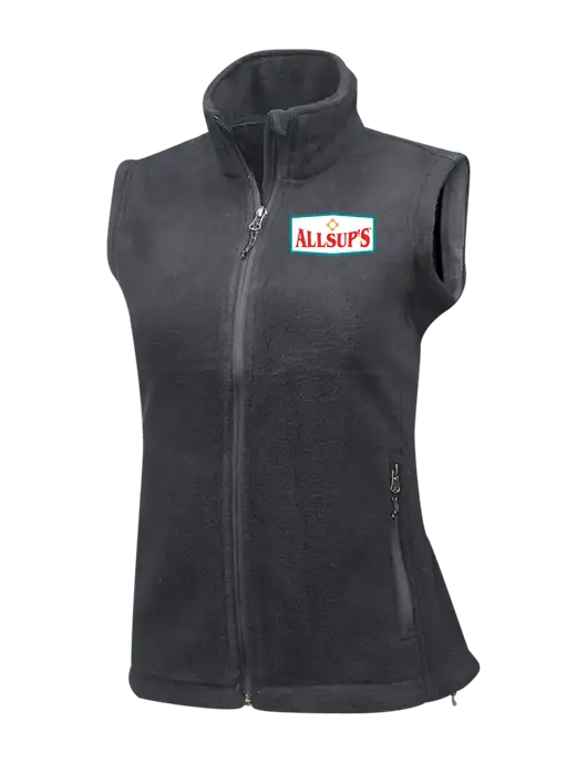 Medium Grey Womens Fleece Vest w/ALLSUP'S Logo
