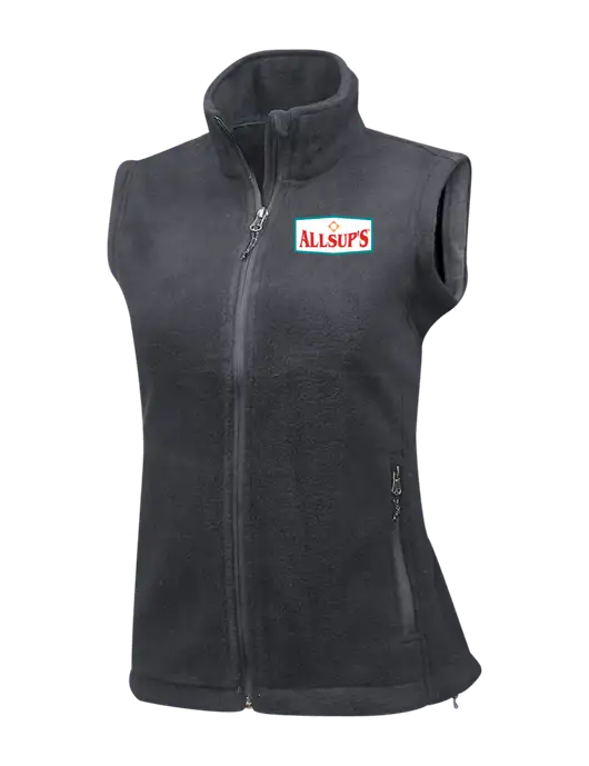 Medium Grey Womens Fleece Vest w/ALLSUP'S Logo