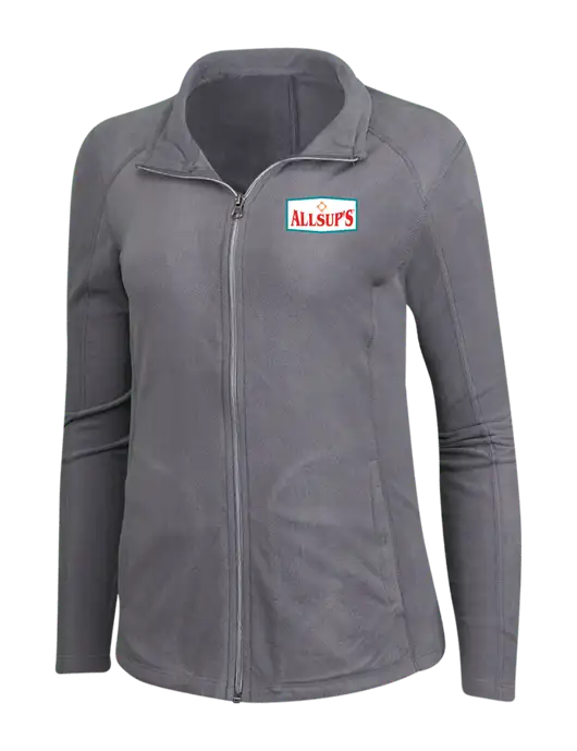 Medium Grey Womens Microfleece Jacket w/ALLSUP'S Logo