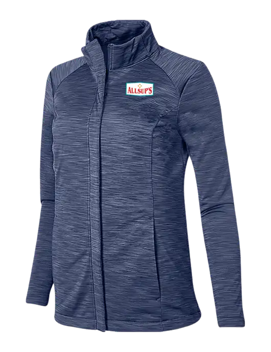 Navy Heather Womens Stream Soft Shell Jacket w/ALLSUP'S Logo