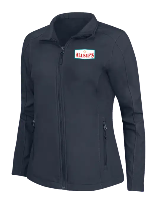 Navy Womens Core Soft Shell Jacket w/ALLSUP'S Logo