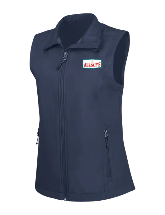 Navy Womens Core Soft Shell Vest w/ALLSUP'S Logo