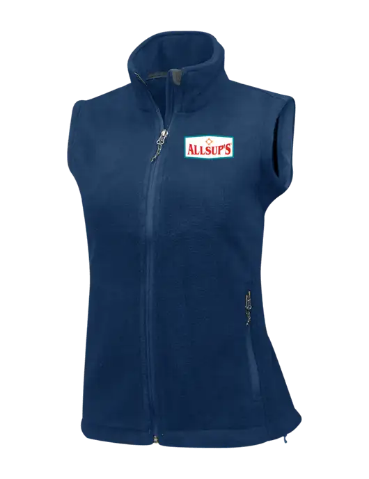Navy Womens Fleece Vest w/ALLSUP'S Logo