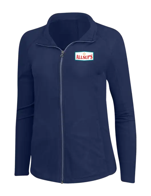 Navy Womens Microfleece Jacket w/ALLSUP'S Logo