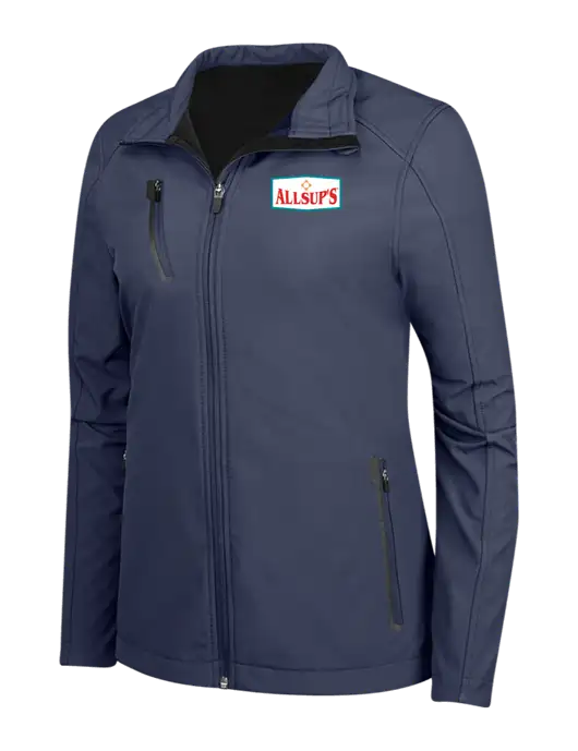 Navy Womens Welded Softshell Jacket w/ALLSUP'S Logo
