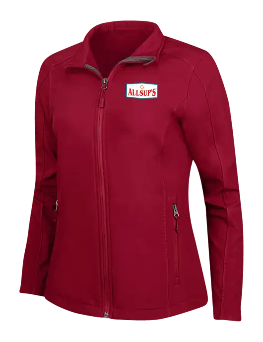 Red Womens Core Soft Shell Jacket w/ALLSUP'S Logo