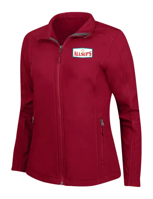 Red Womens Core Soft Shell Jacket w/ALLSUP'S Logo