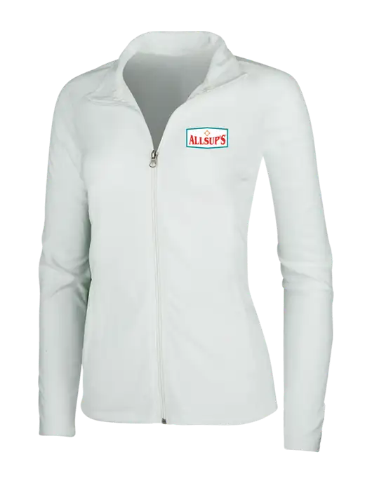 White Womens Microfleece Jacket w/ALLSUP'S Logo