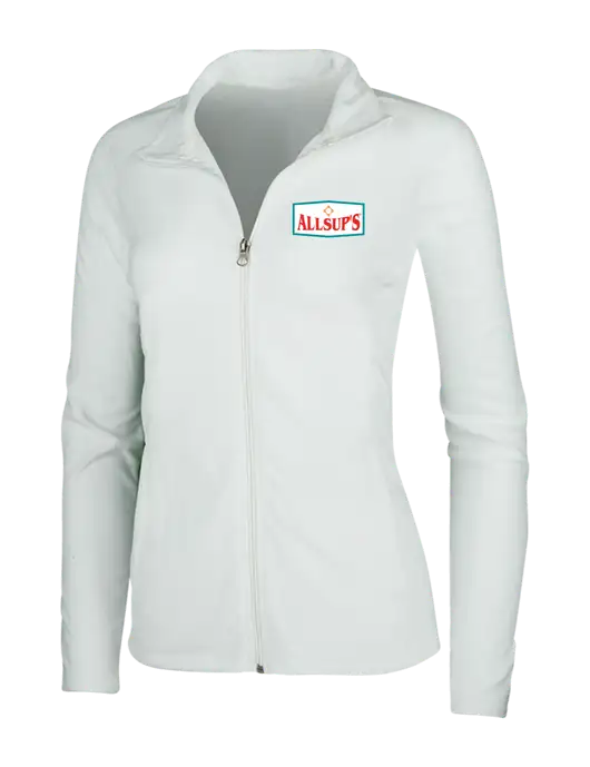 White Womens Microfleece Jacket w/ALLSUP'S Logo