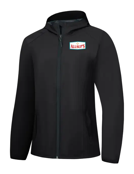 Womens Black Essential Rain Jacket w/ALLSUP'S Logo