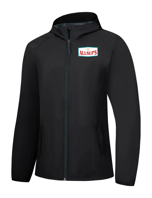 Womens Black Essential Rain Jacket w/ALLSUP'S Logo