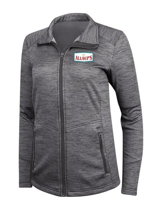 Womens Dark Grey Digi Stripe Fleece Jacket w/ALLSUP'S Logo