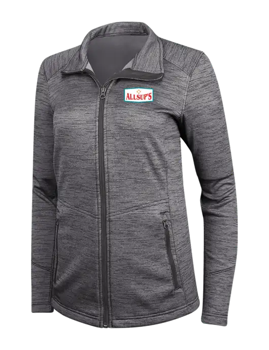 Womens Dark Grey Digi Stripe Fleece Jacket w/ALLSUP'S Logo
