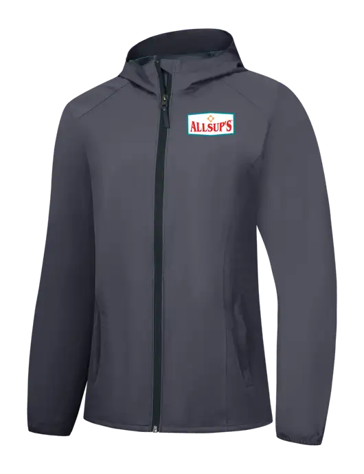Womens Dark Grey Essential Rain Jacket w/ALLSUP'S Logo