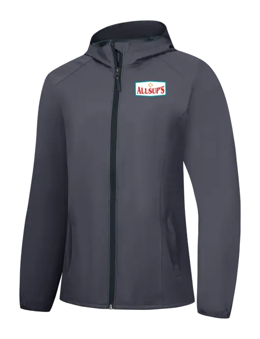 Womens Dark Grey Essential Rain Jacket w/ALLSUP'S Logo