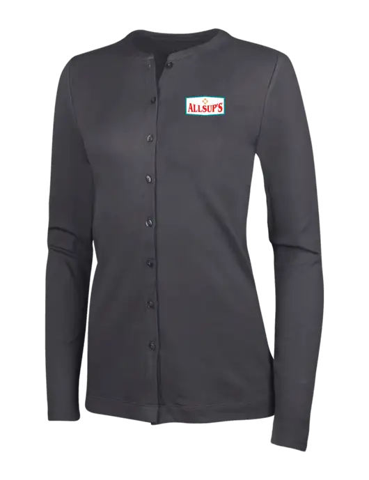 Grey Smoke Womens Concept Stretch Button-Front Cardigan Sweater w/ALLSUP'S Logo
