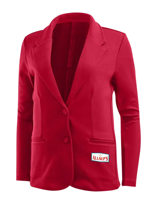 Rich Red Womens Knit Blazer w/ALLSUP'S Logo