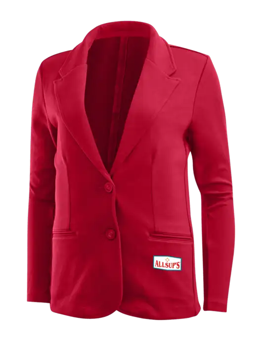 Rich Red Womens Knit Blazer w/ALLSUP'S Logo