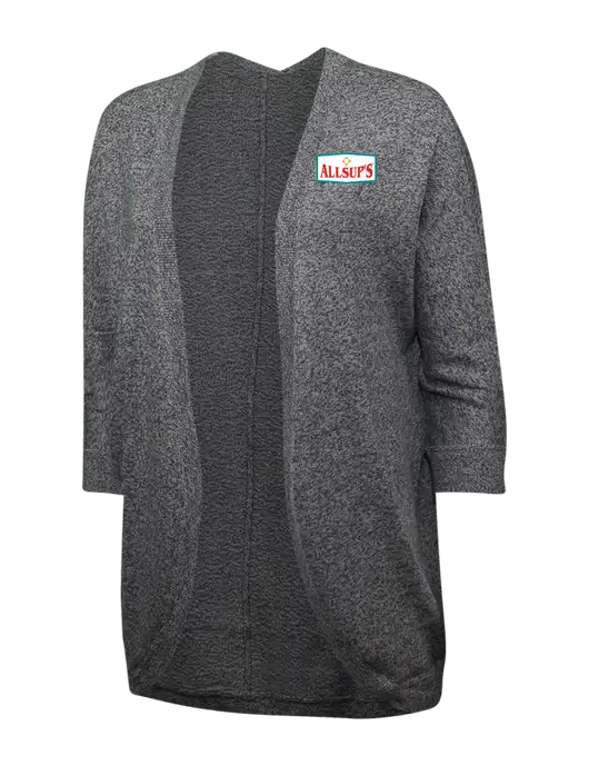 Warm Grey Womens Marled Cocoon Sweater w/ALLSUP'S Logo