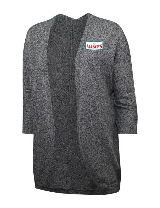 Warm Grey Womens Marled Cocoon Sweater w/ALLSUP'S Logo
