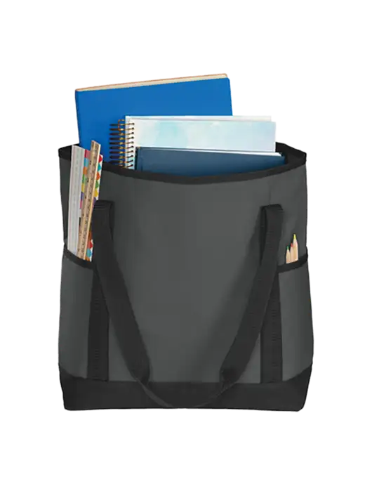 On the Go Charcoal/Black Tote  w/ALLSUP'S Logo